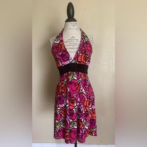 Multicolored Halter top  spring dress size: Medium